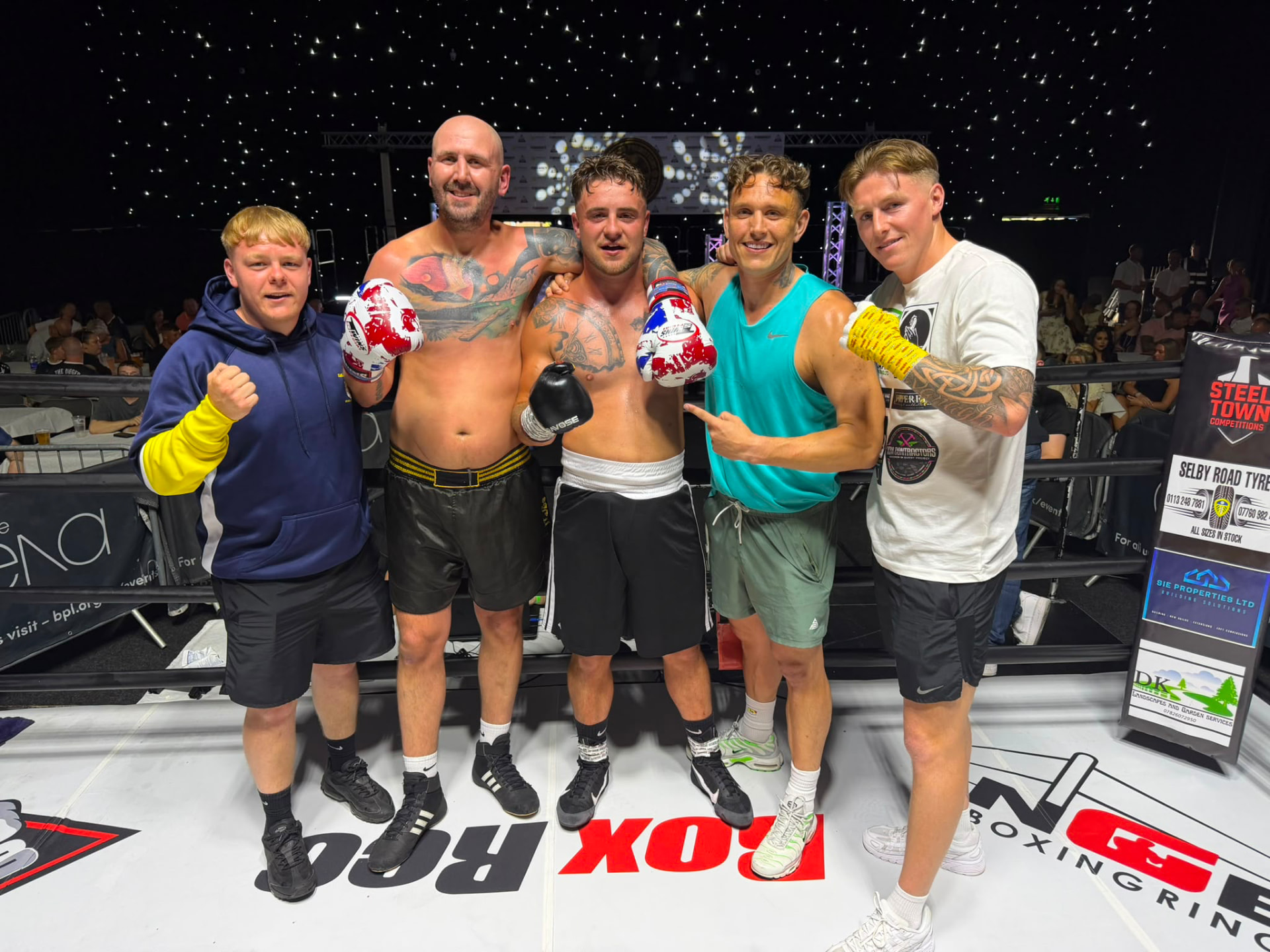 Fight night team photo in the ring